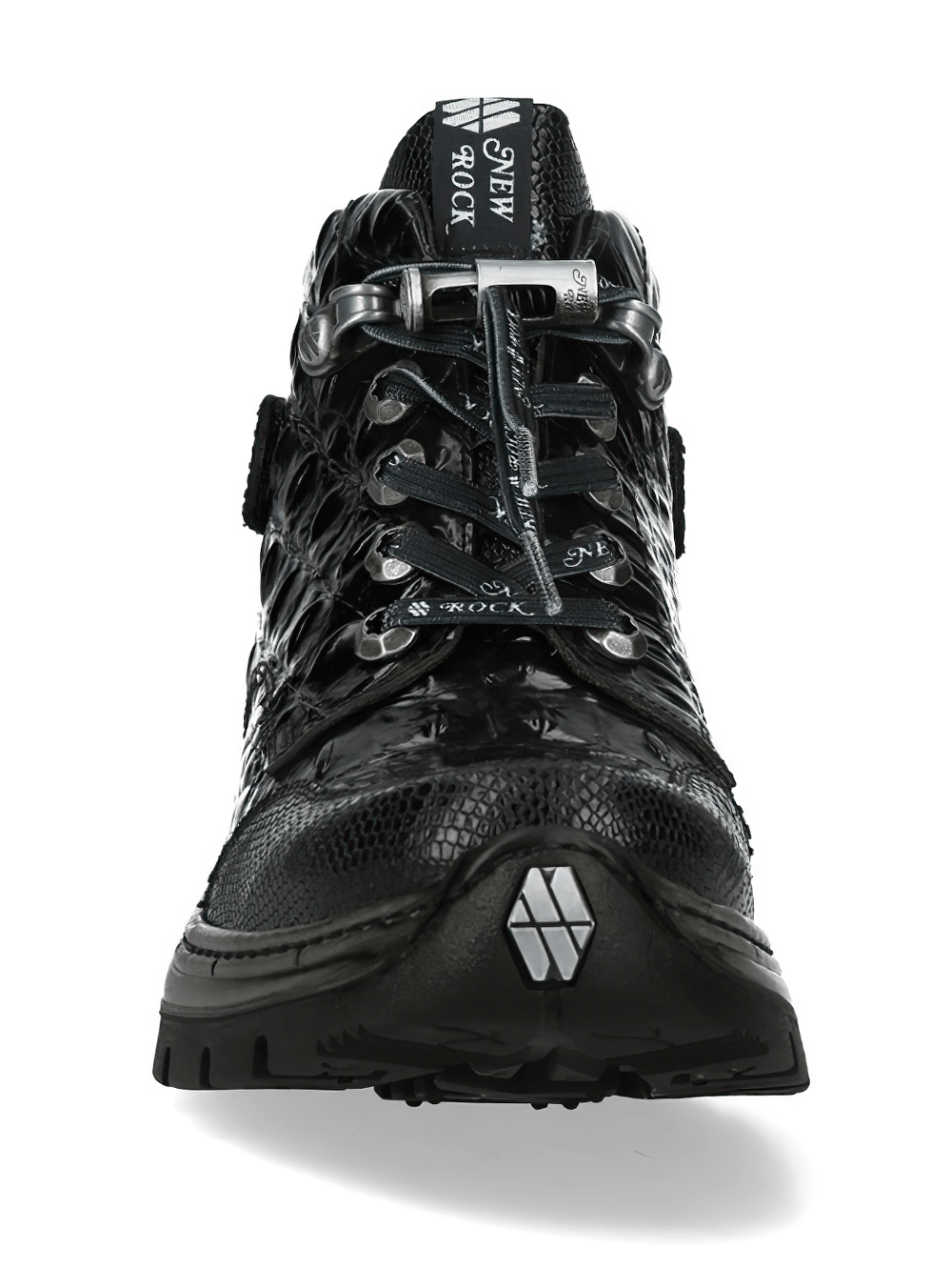 NEW ROCK Men's Ankle Boots with Reptile Texture Soles
