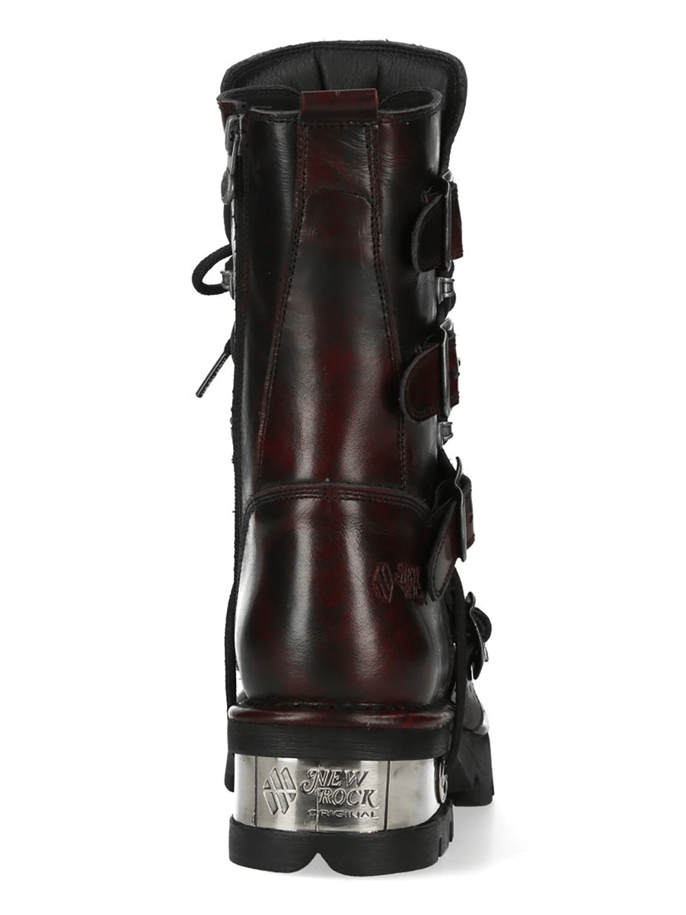 NEW ROCK Men's Biker Boots With Buckles and Metal Trim