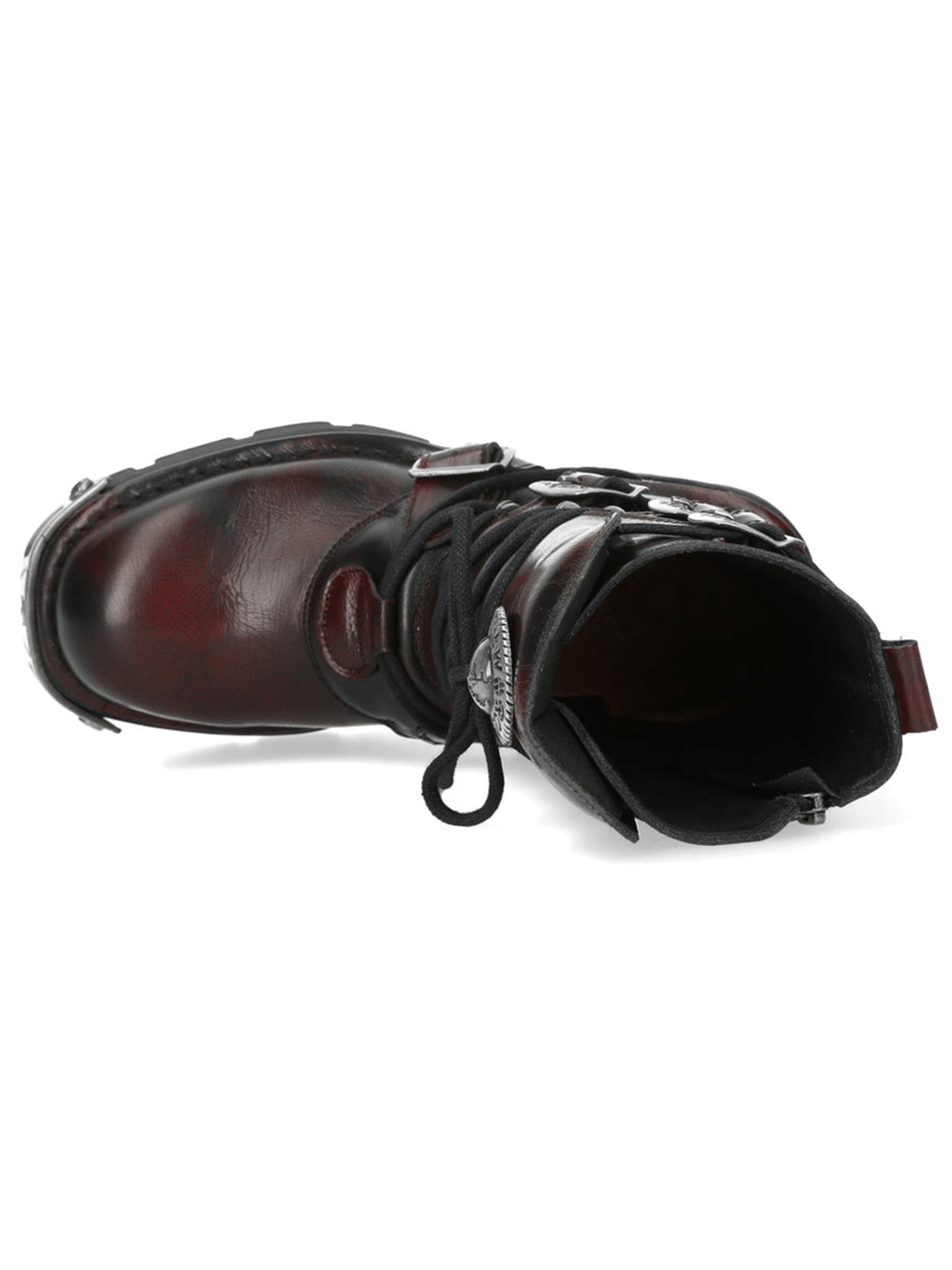 NEW ROCK Men's Biker Boots With Buckles and Metal Trim