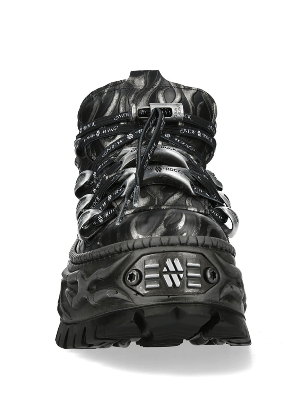 NEW ROCK Men's Black Fire Platform Rock Sneakers