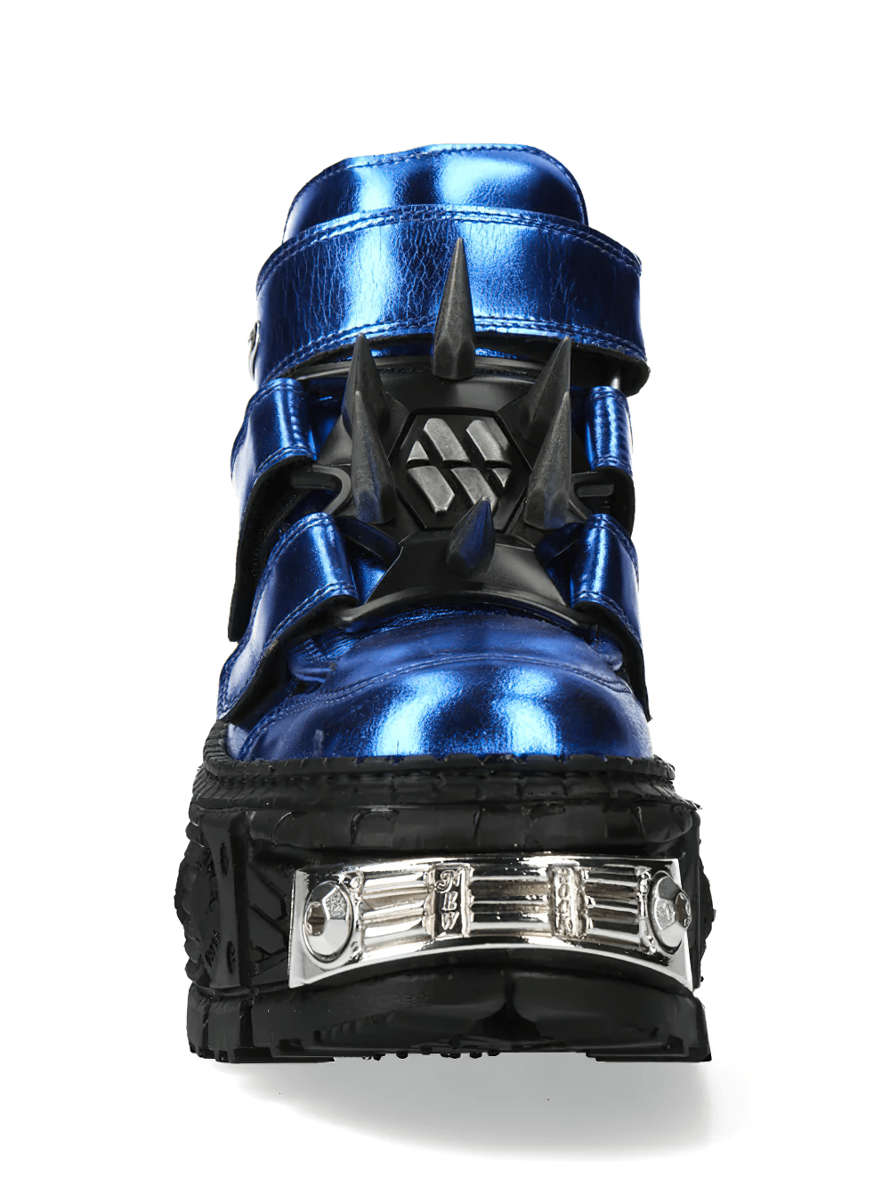 NEW ROCK Men's Blue Punk Platform Boots with Spiked Hardware