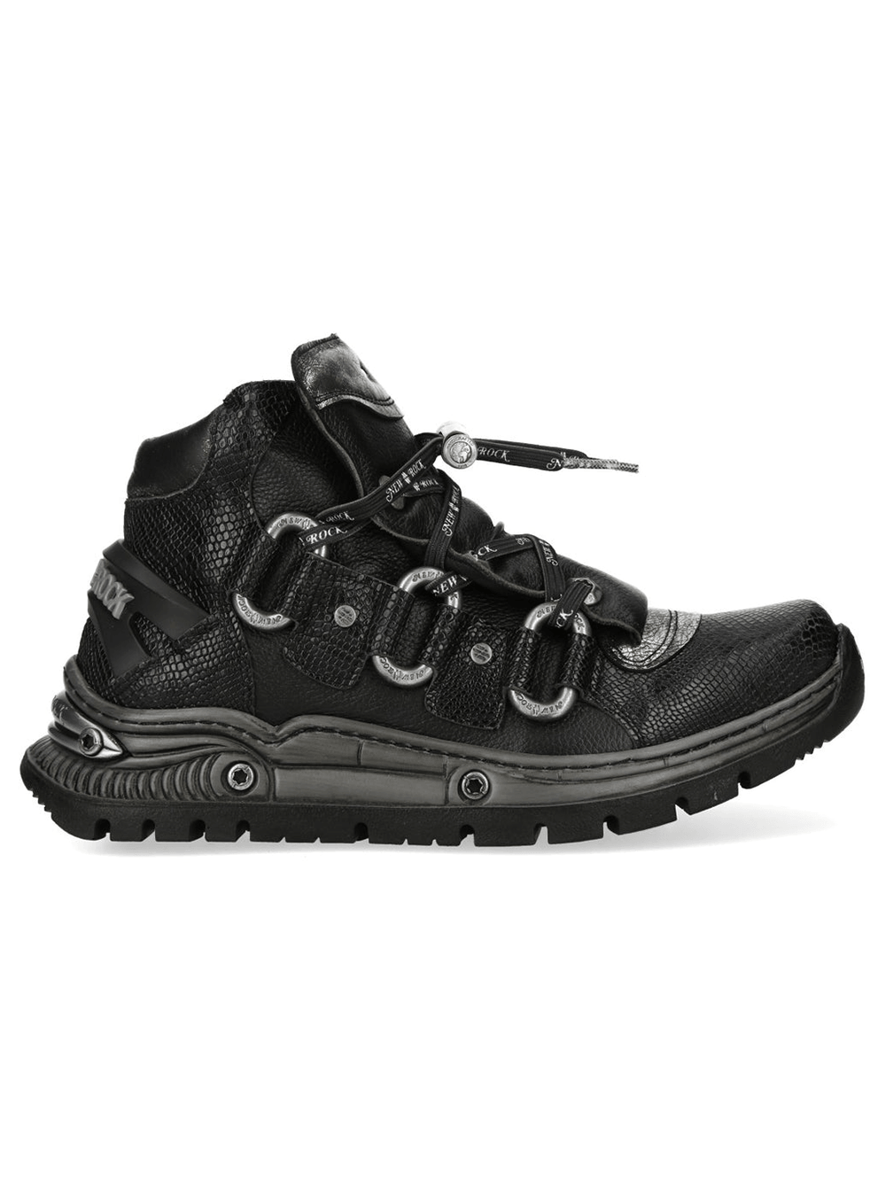 NEW ROCK Men's Boots with Cord Lacing and Textured Sole