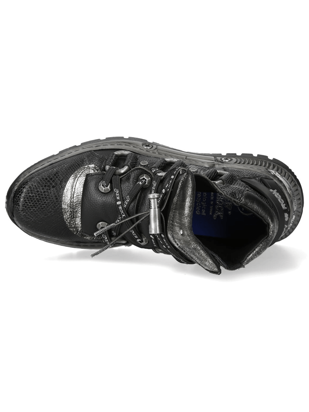 NEW ROCK Men's Boots with Cord Lacing and Textured Sole