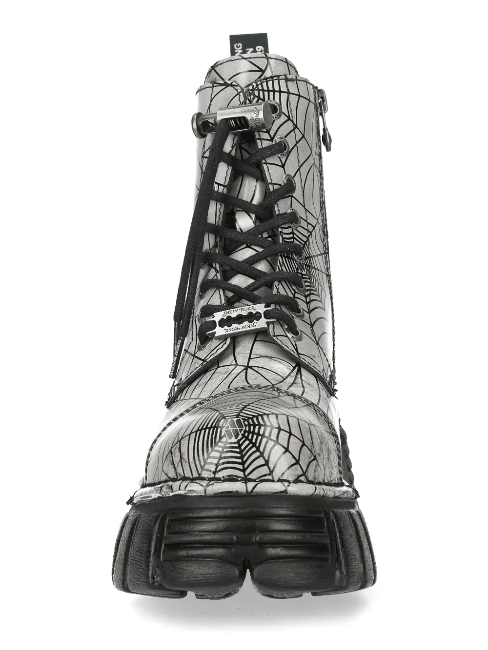 NEW ROCK Men's Boots with Web Print and Side Zipper Sole