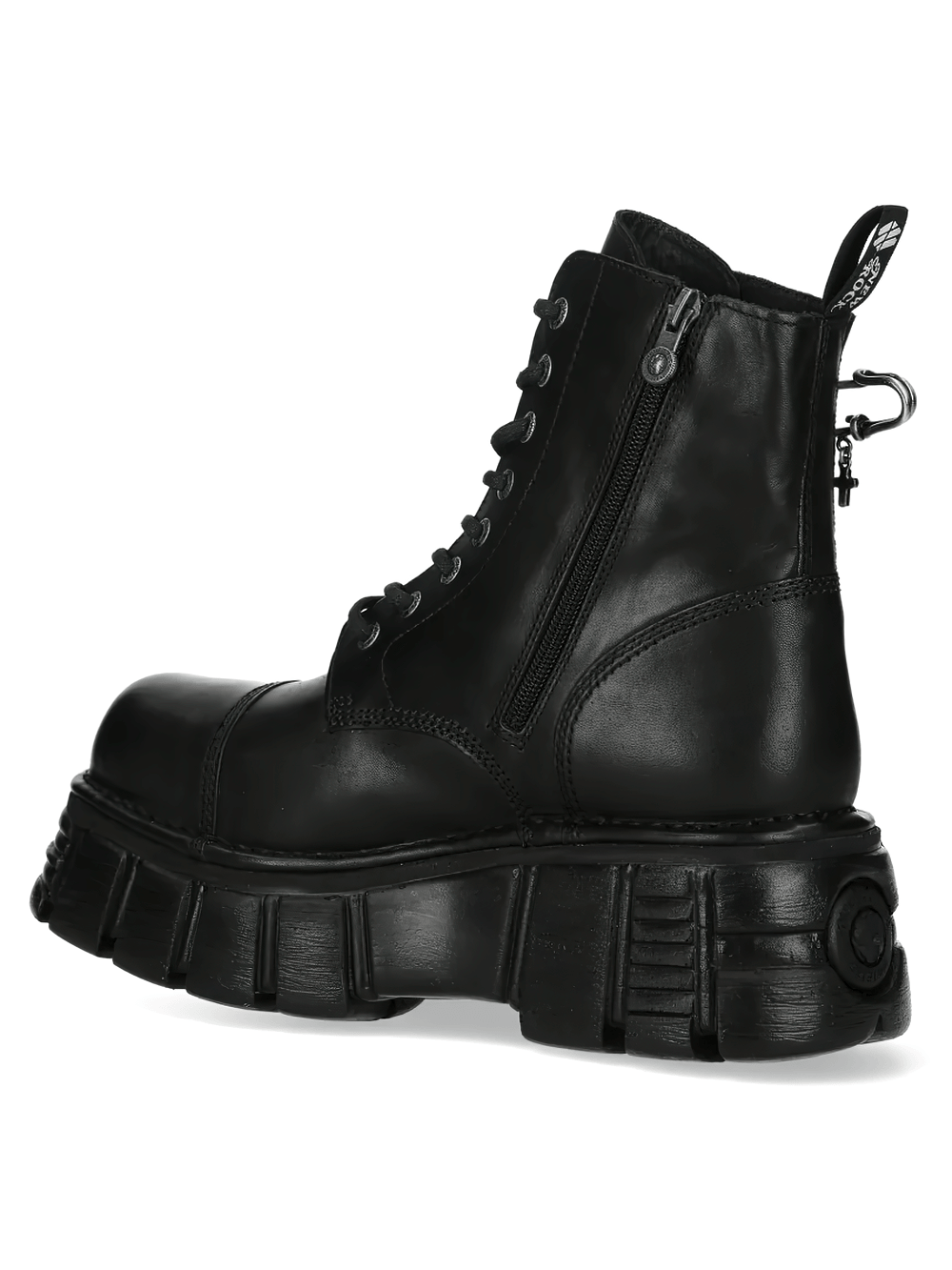 NEW ROCK Men's Charms Ankle Boots with Cross and Pin Detail