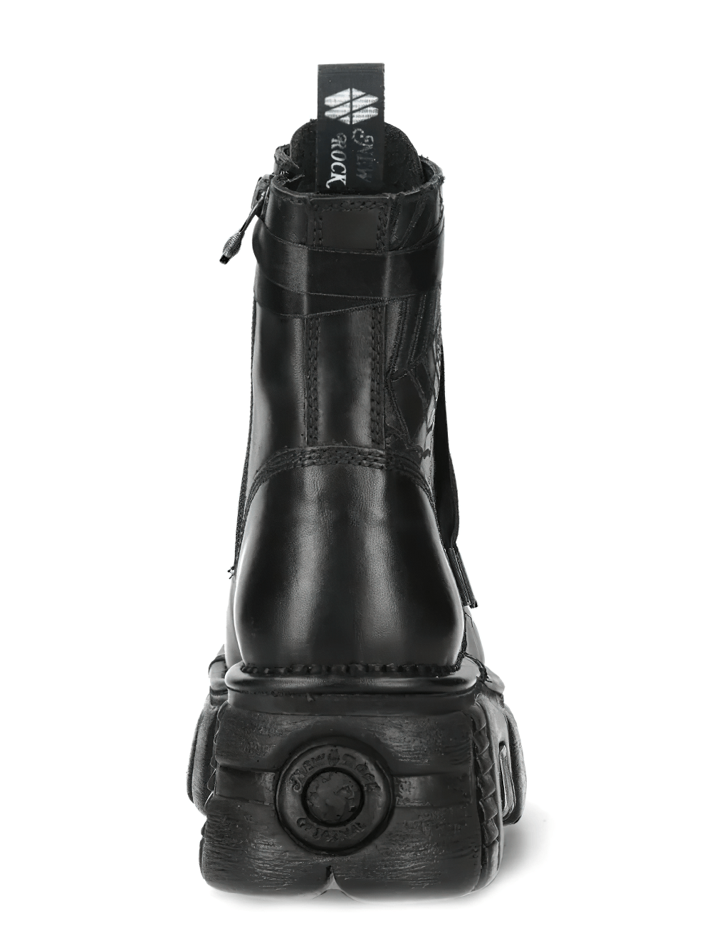 NEW ROCK Men's Combat Boots with Ribbon Laces and Lug Sole