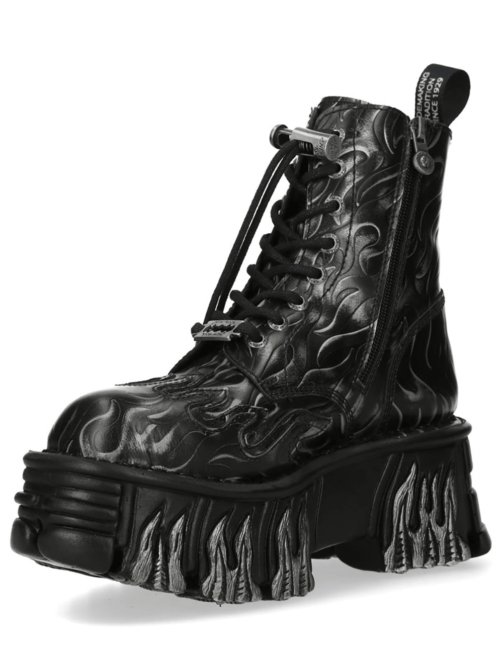 NEW ROCK Men's Flame Platform Boots with Steel Gothic Finish