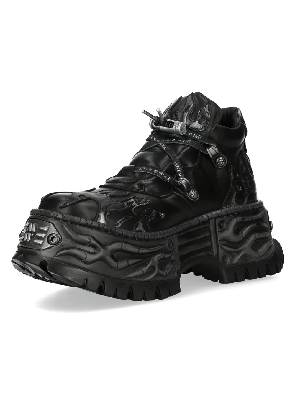 NEW ROCK Men's Flame Shoes with Double Buckle Straps