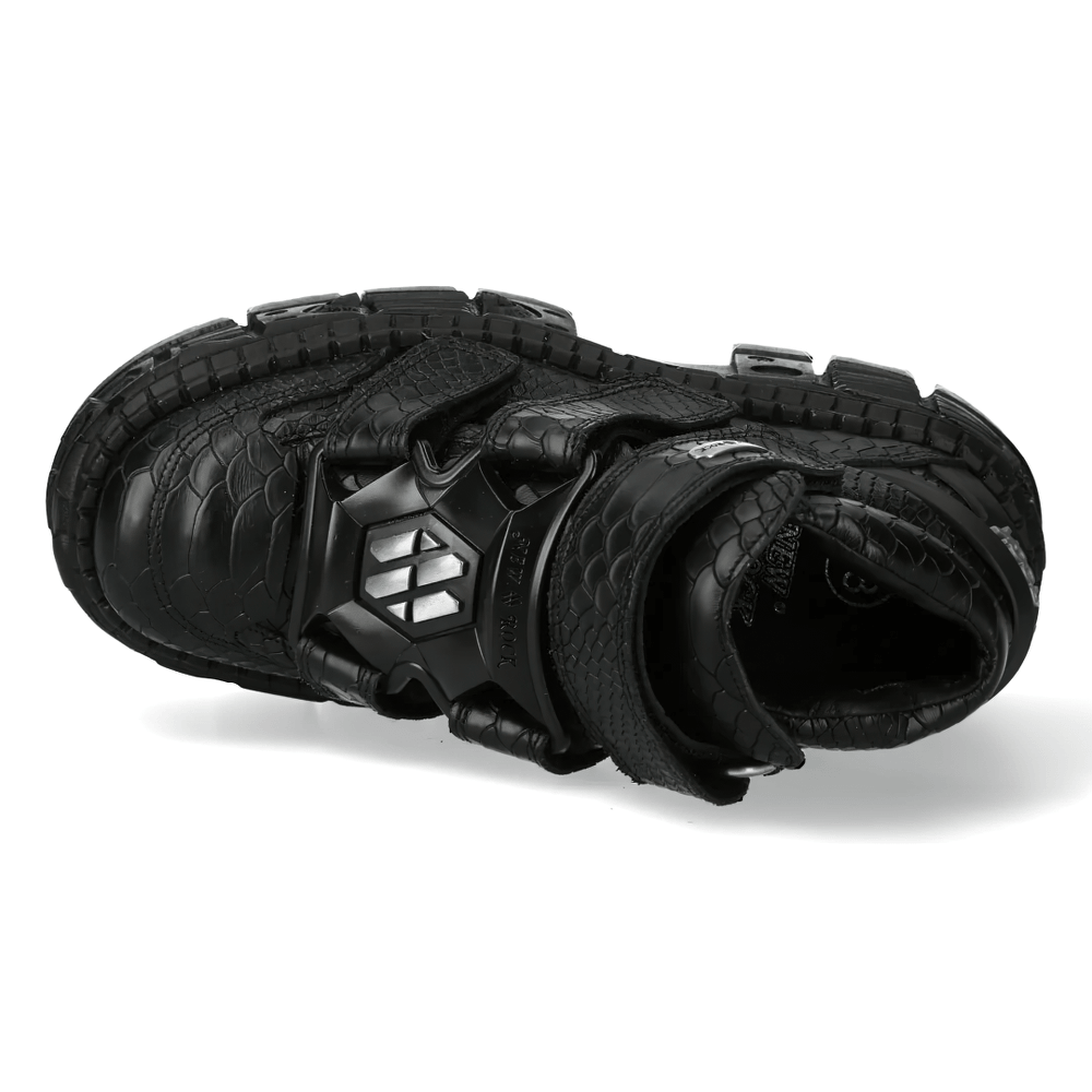 NEW ROCK Men's Gothic Ankle Boots with Textured Croc Pattern