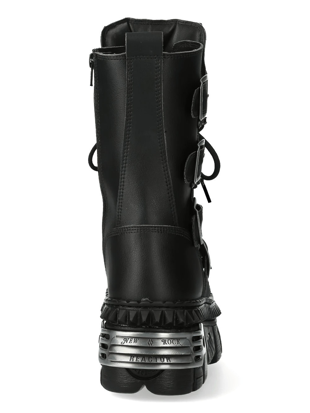 NEW ROCK Men's Gothic Military Boots with Four Buckle Straps