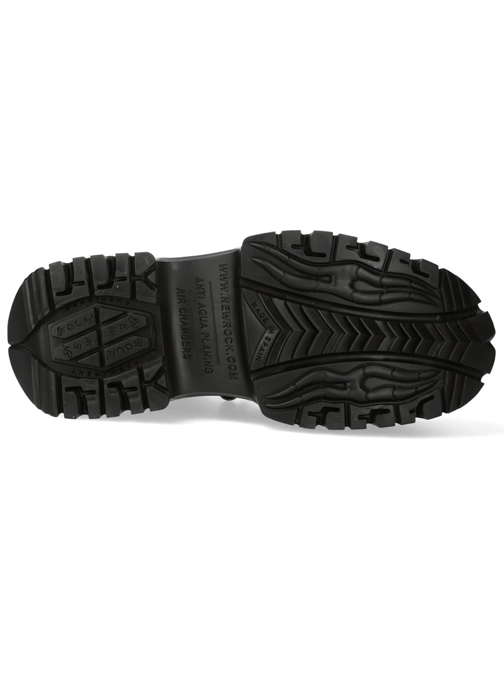 NEW ROCK Men's Gothic Platform Shoes with Flame Strap Trim