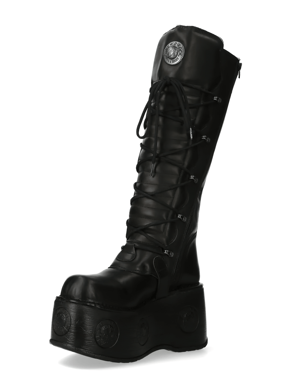 NEW ROCK Men's High Boots with Buckles and Platform Sole