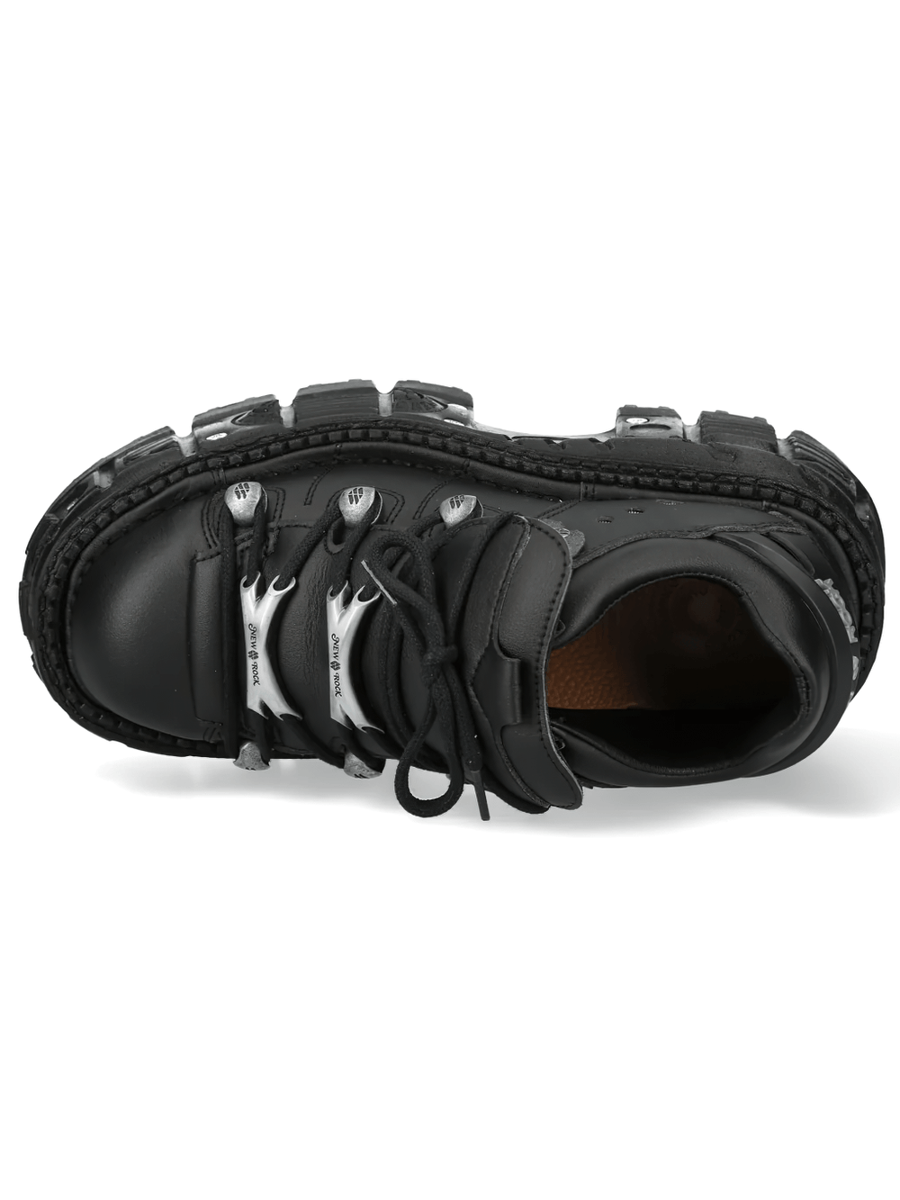 NEW ROCK Men's Industrial Platform Shoes with Silver Hooks