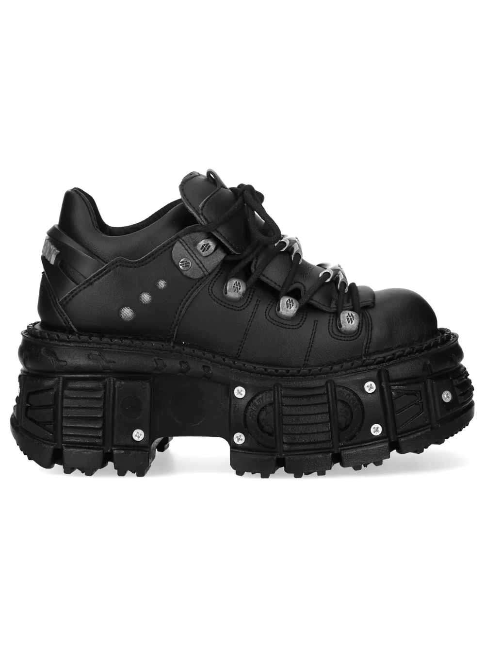 NEW ROCK Men's Industrial Platform Shoes with Silver Hooks