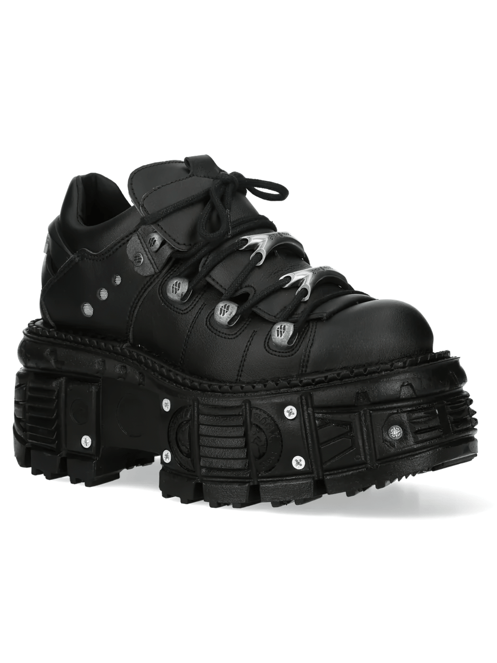 NEW ROCK Men's Industrial Platform Shoes with Silver Hooks