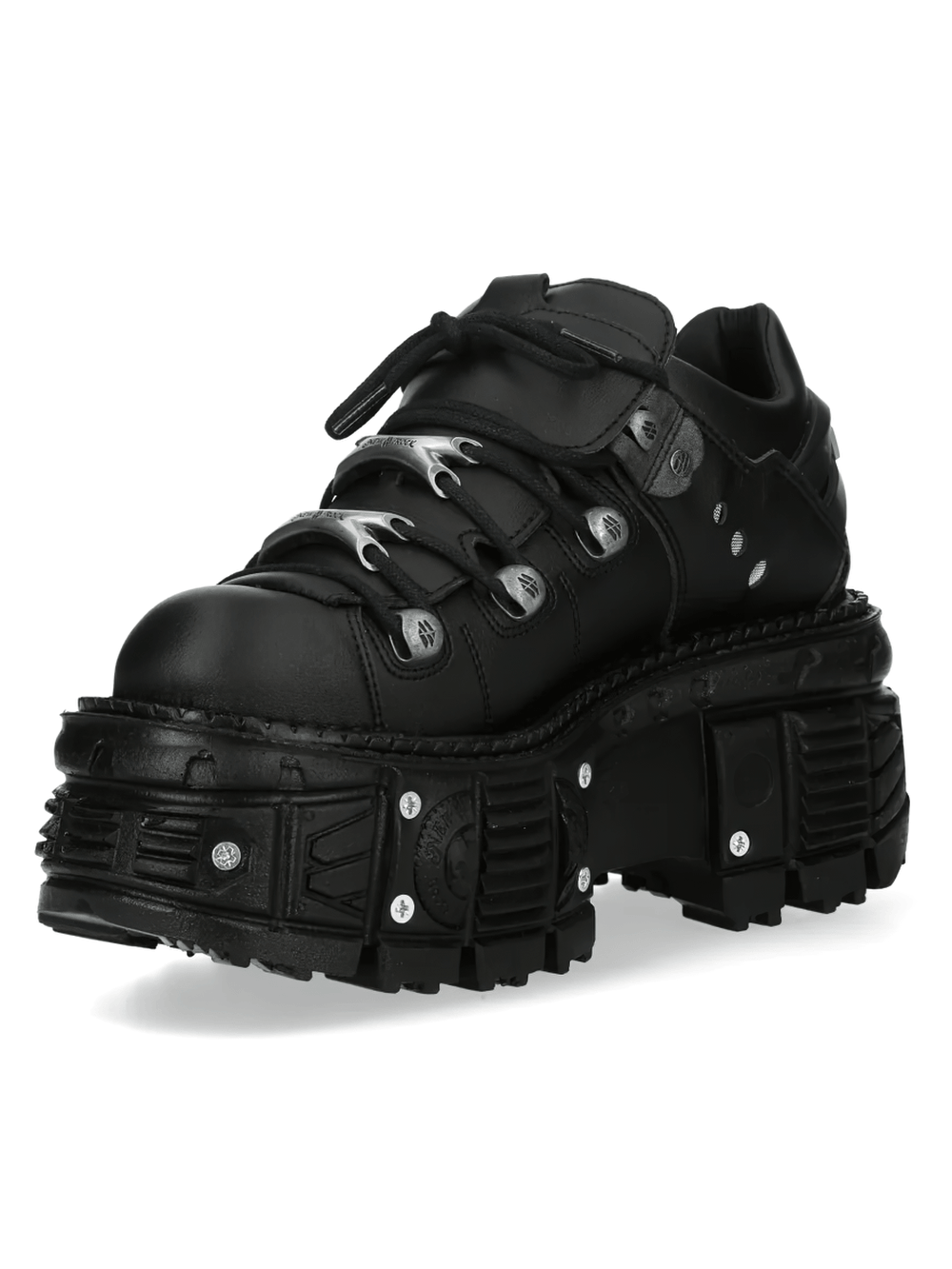 NEW ROCK Men's Industrial Platform Shoes with Silver Hooks