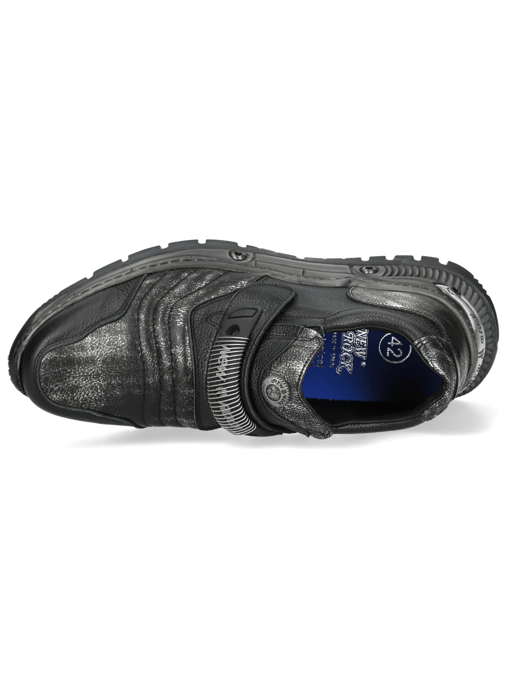 NEW ROCK Men's Industrial Shoes with Metallic Strap Detail