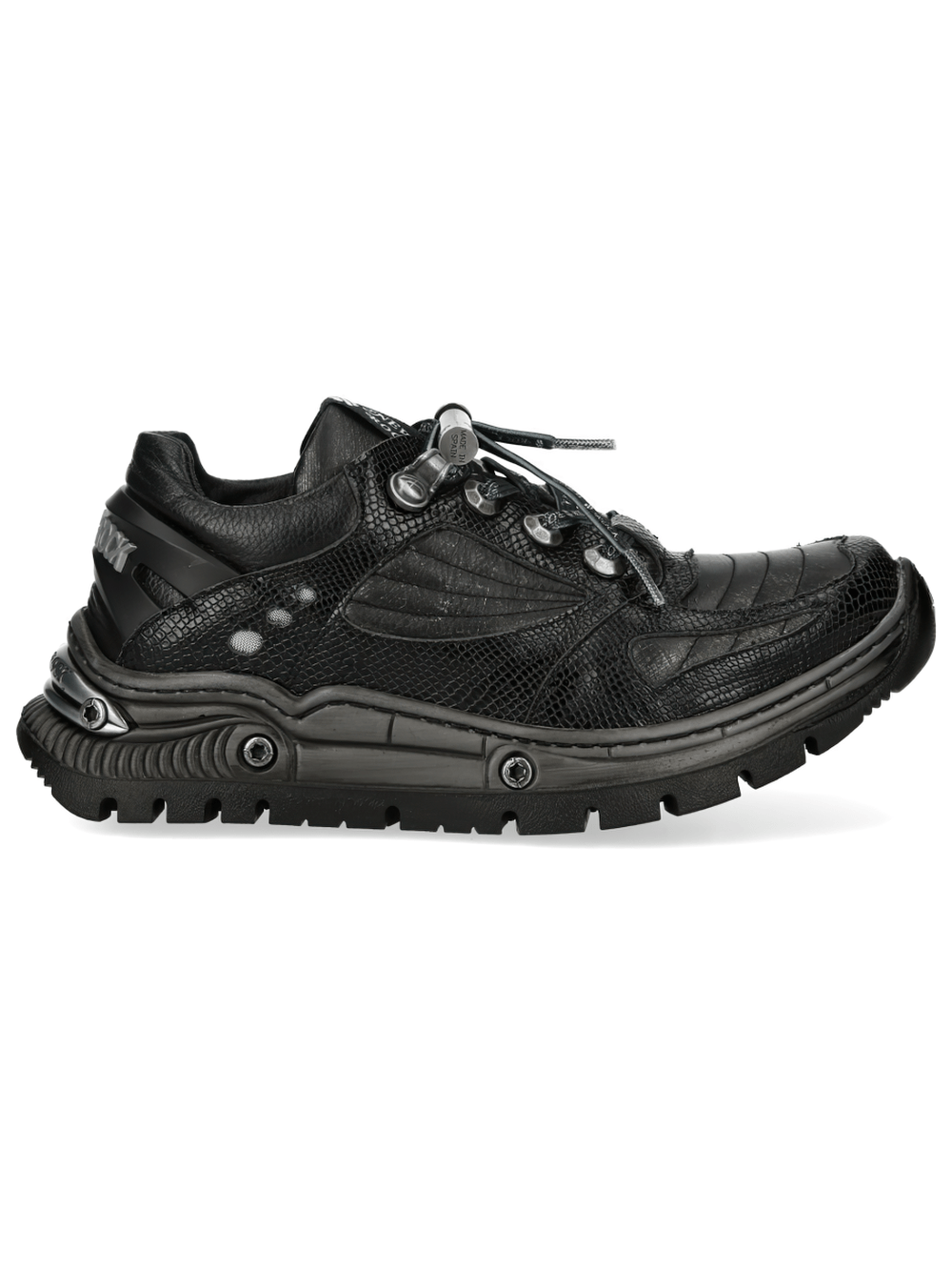NEW ROCK Men's Low-Top Shoes with Reptile Textured Panels