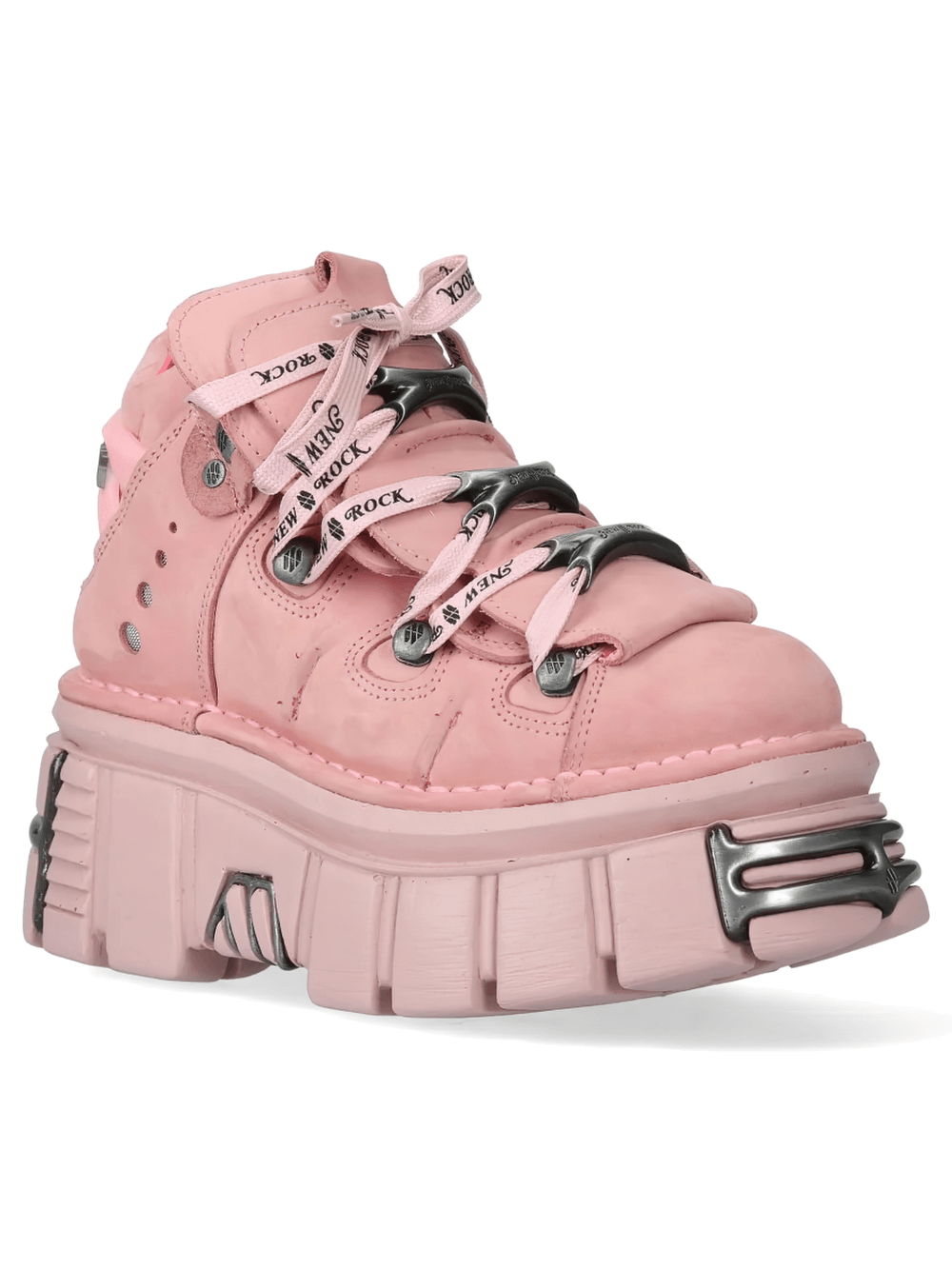 NEW ROCK Men's Platform Ankle Boots With Chunky Metal Plates