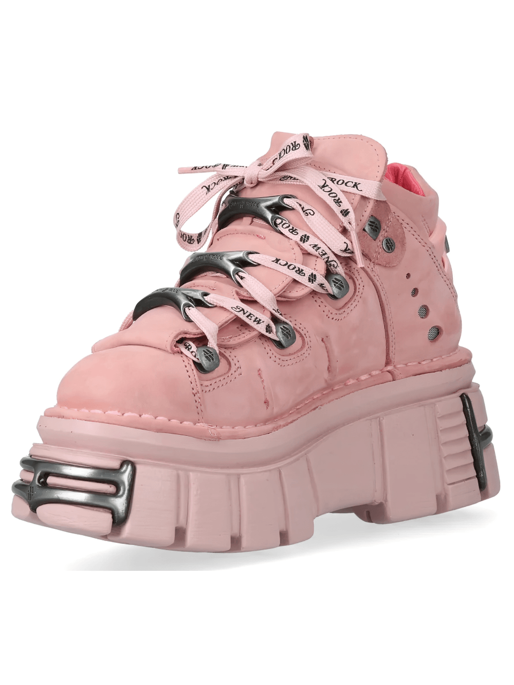 NEW ROCK Men's Platform Ankle Boots With Chunky Metal Plates