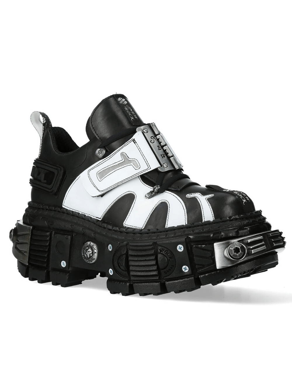 NEW ROCK Men's Platform Shoes with OverSized Buckle Strap