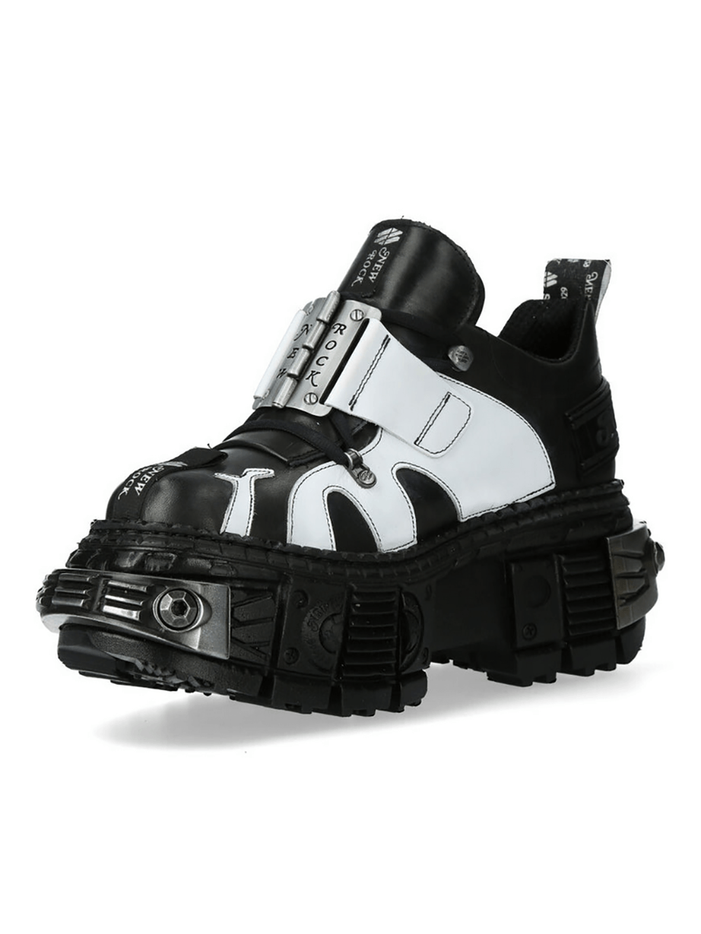 NEW ROCK Men's Platform Shoes with OverSized Buckle Strap