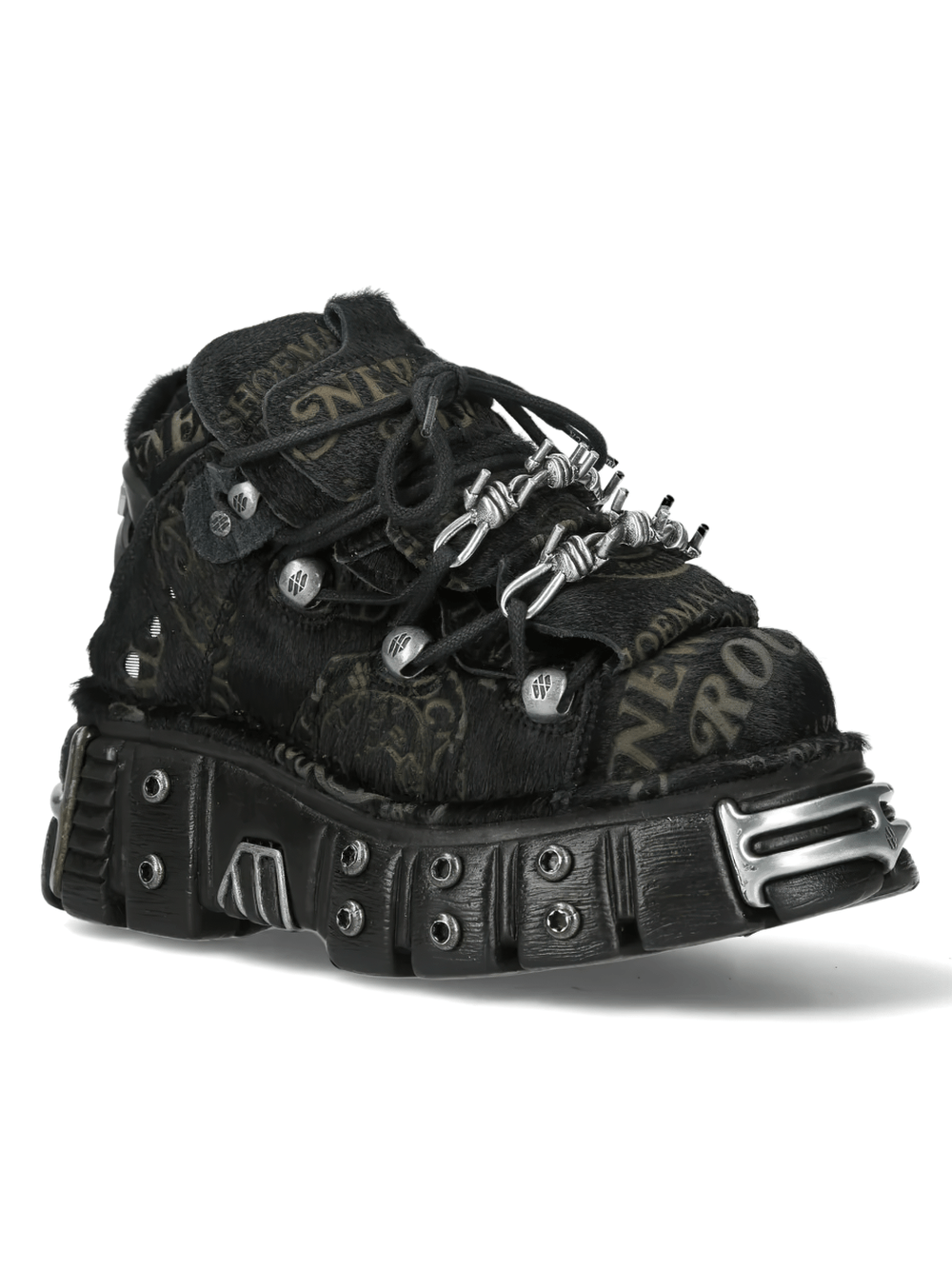 NEW ROCK Men's Punk Ankle Boots With Barbed Wire Plates