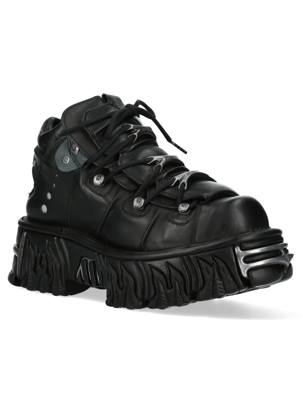 NEW ROCK Men's Punk Ankle Boots With Front Plates Trim