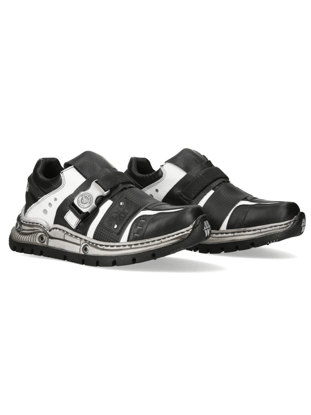 NEW ROCK Men's Punk Shoes with Buckle Strap Detail