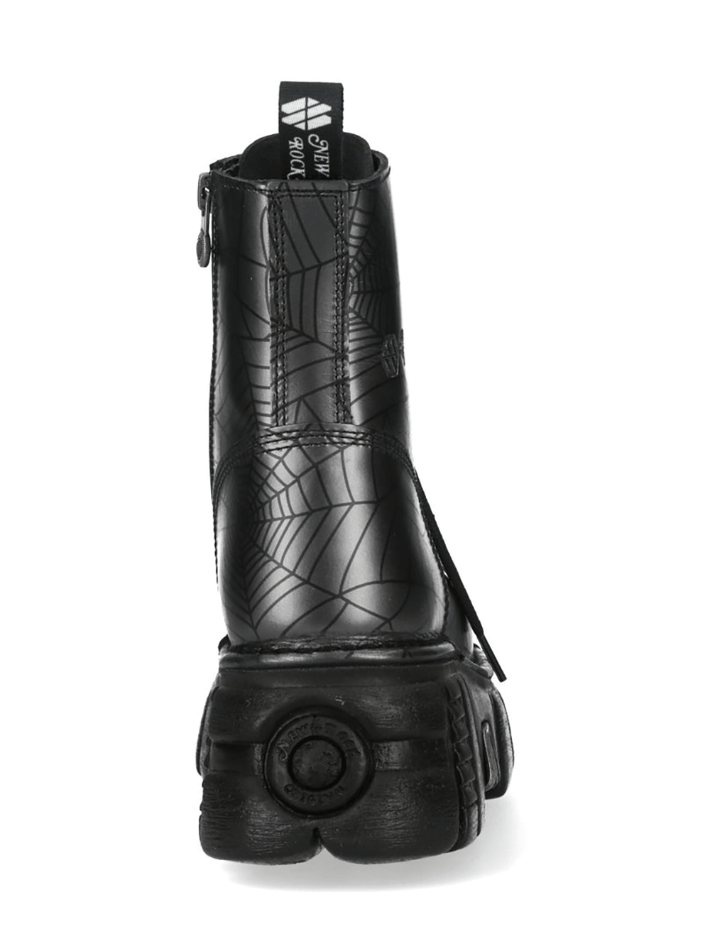NEW ROCK Men's Punk Web Pattern Platform Lace Up Boots