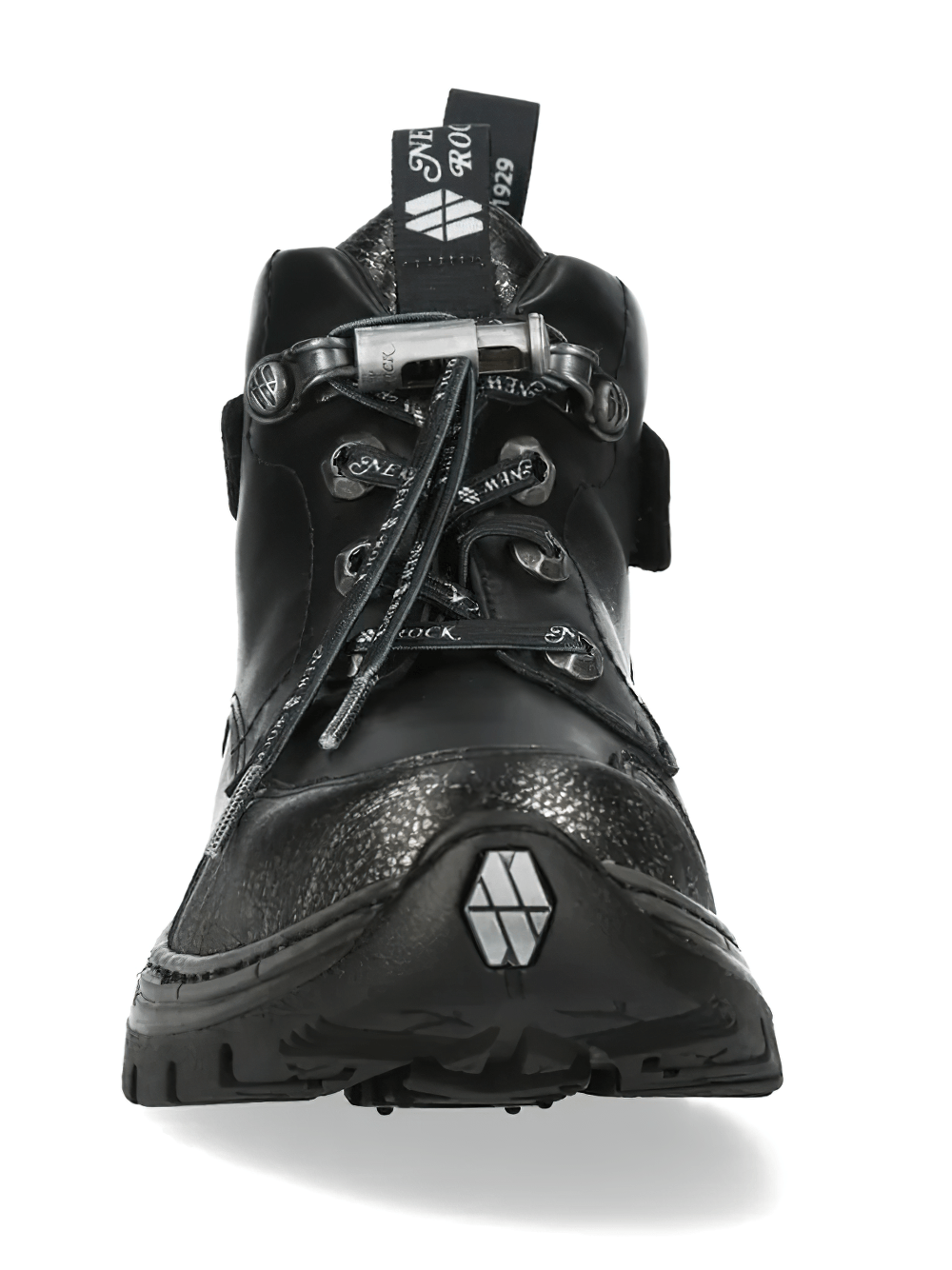 NEW ROCK Men's Rock Boots with Distressed Toes and Lug Soles