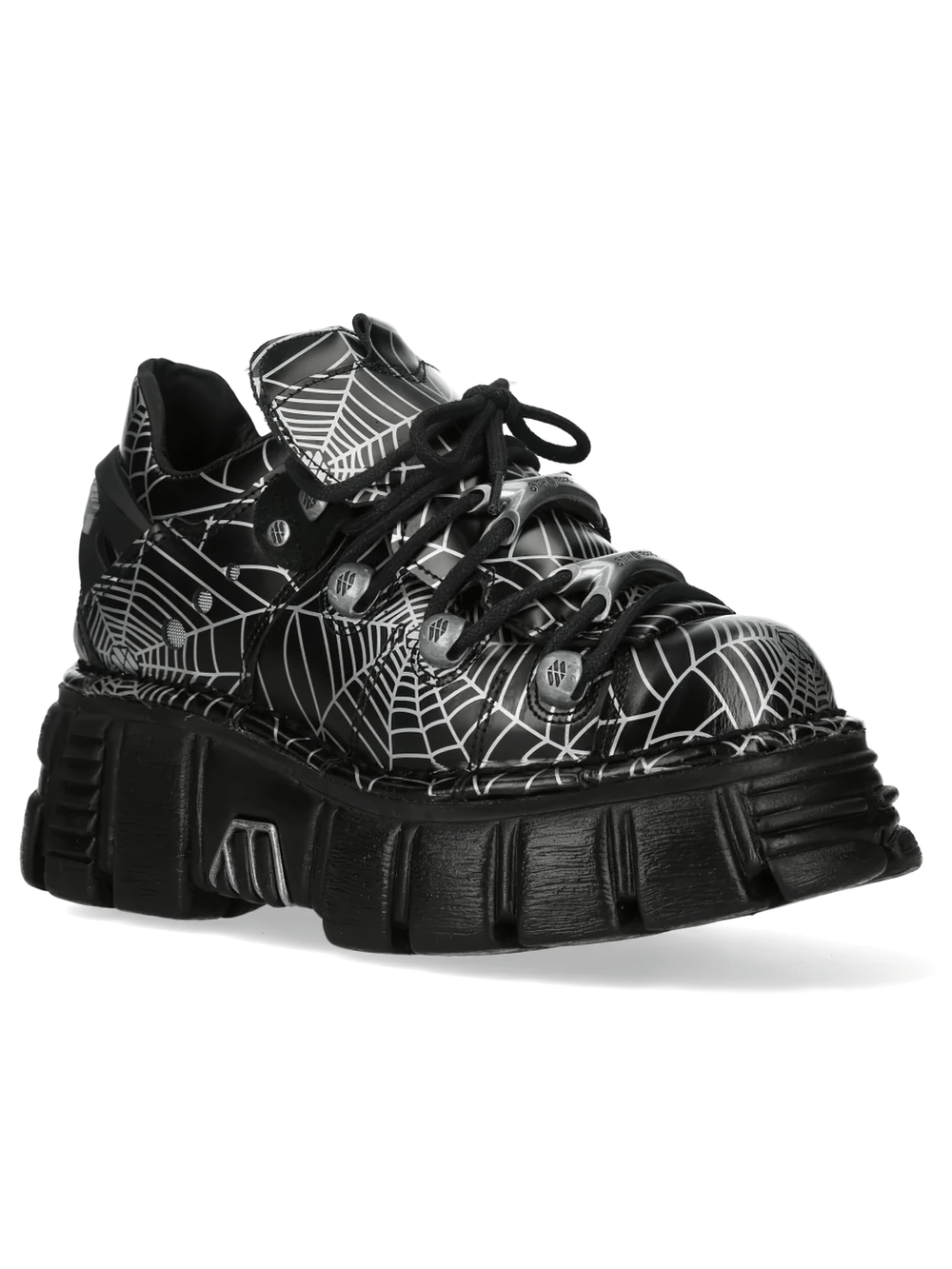 NEW ROCK Men's Rock Platform Shoes with Web Print Hardware