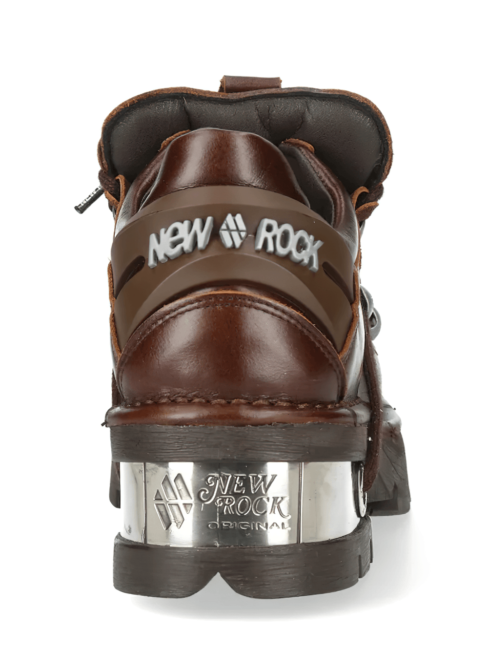 NEW ROCK Men's Shoes with Metal Plates and Rugged Lug Sole