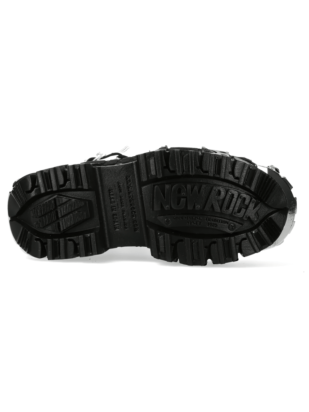 NEW ROCK Men's Silver Gothic Boots with Buckle Strap Details