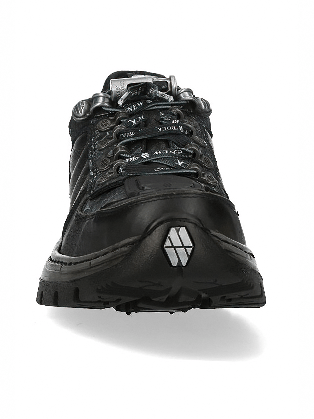 NEW ROCK Men's Sneakers in Black with Baroque Detailing
