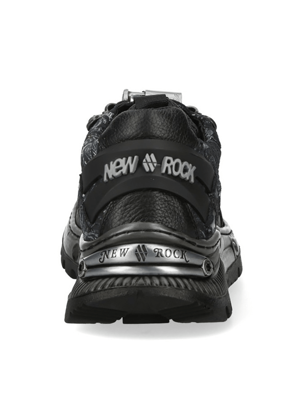 NEW ROCK Men's Sneakers in Black with Baroque Detailing