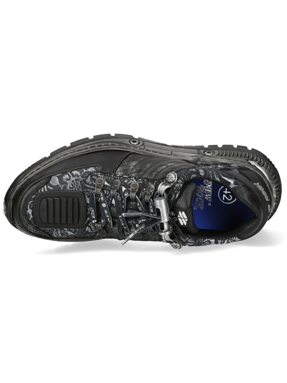 NEW ROCK Men's Sneakers in Black with Baroque Detailing