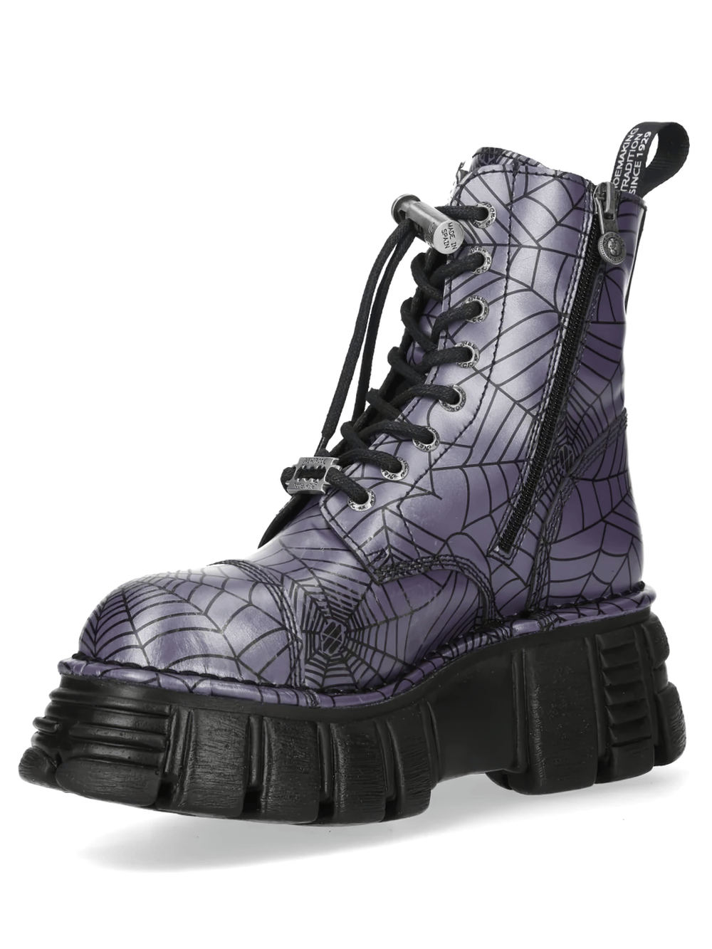 NEW ROCK Men's Spiderweb Boots with Chunky Lug Platform