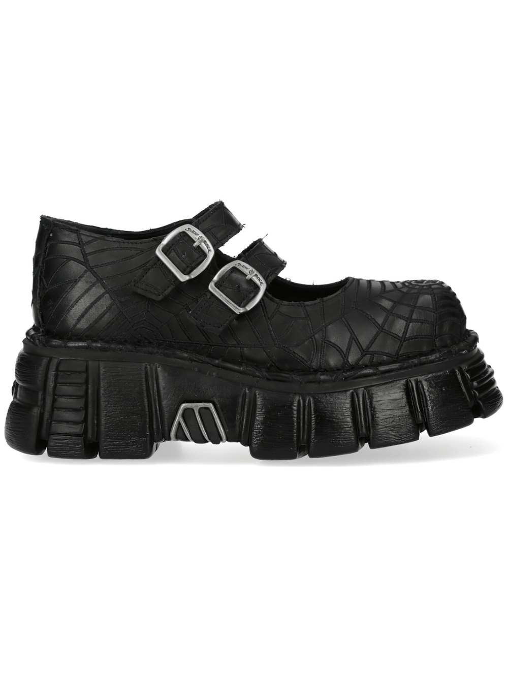 NEW ROCK Men's Spiderweb Buckle Platform Shoes
