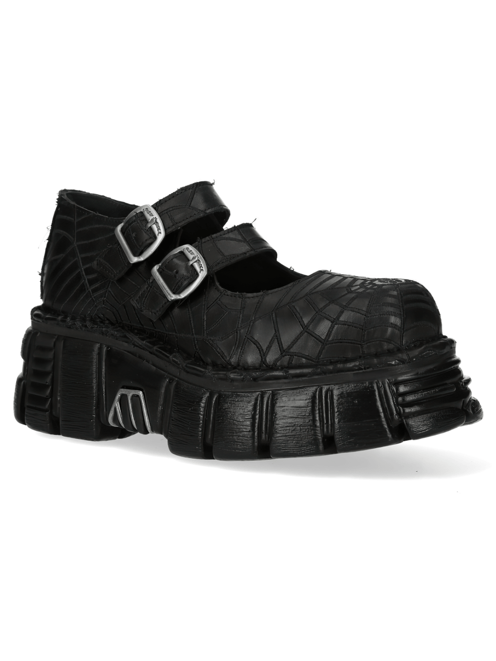 NEW ROCK Men's Spiderweb Buckle Platform Shoes
