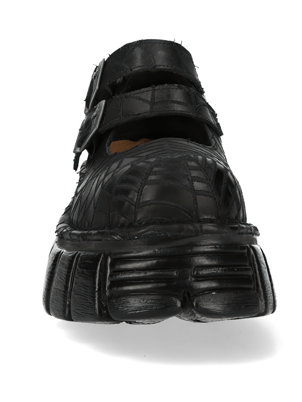 NEW ROCK Men's Spiderweb Buckle Platform Shoes