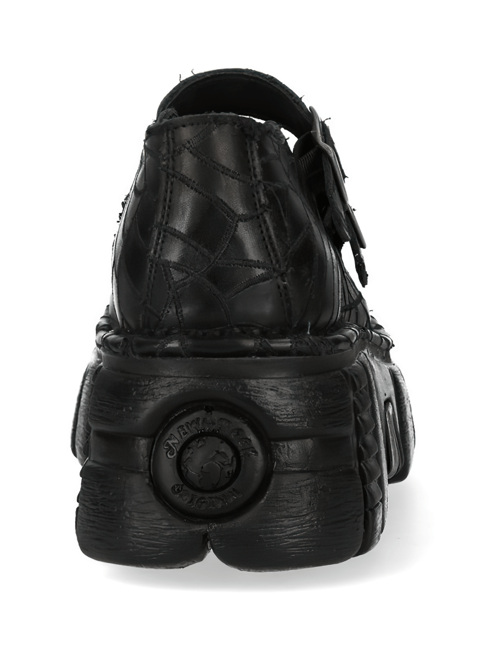 NEW ROCK Men's Spiderweb Buckle Platform Shoes