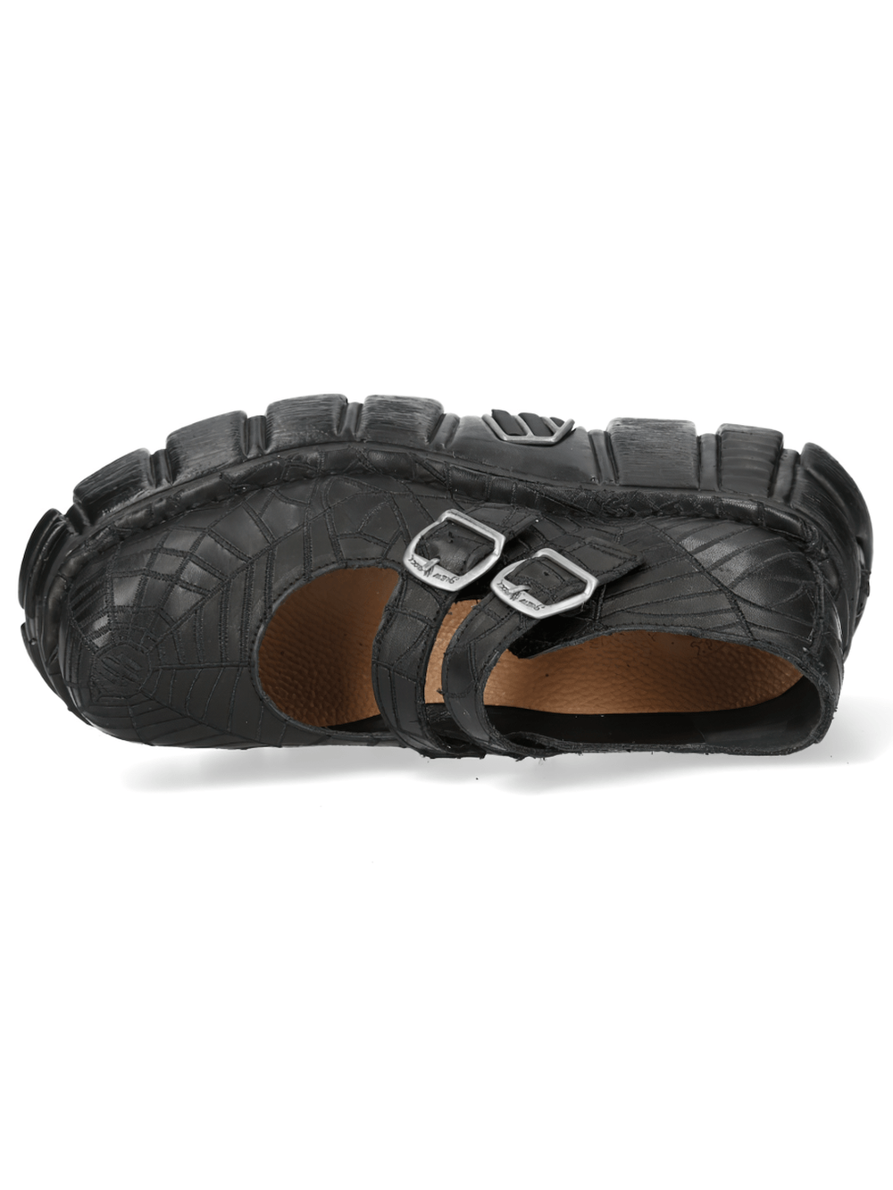NEW ROCK Men's Spiderweb Buckle Platform Shoes