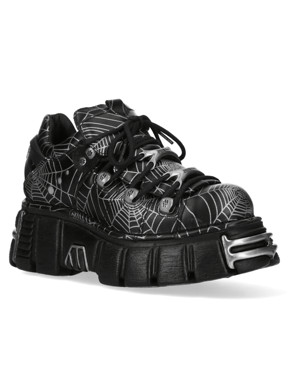 NEW ROCK Men's Spiderweb Platform Shoes with Metal Toe