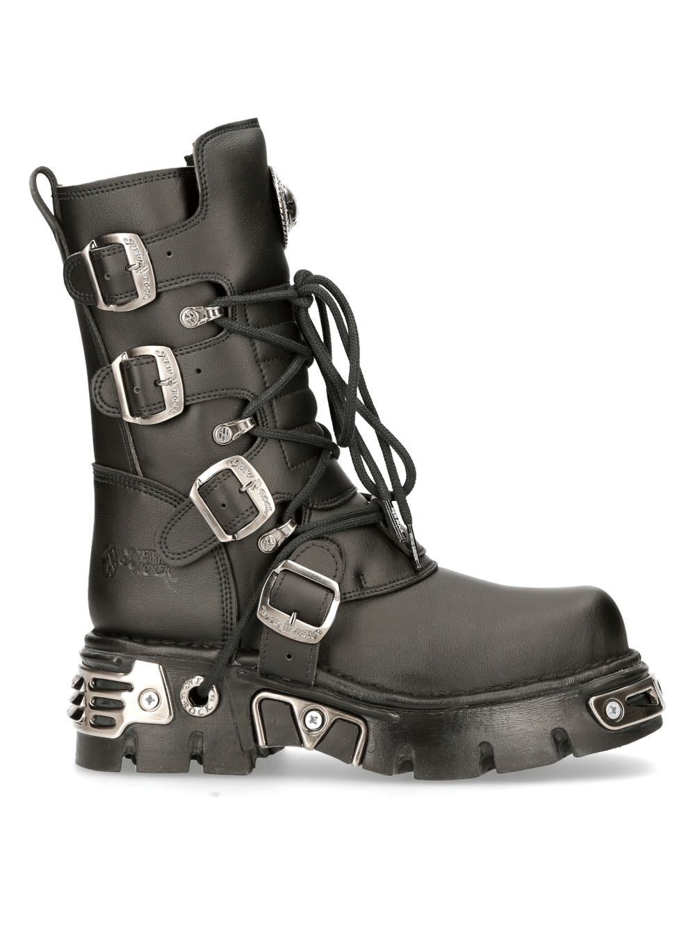 NEW ROCK Men's Metallic Accented Urban Lace-Up Boots