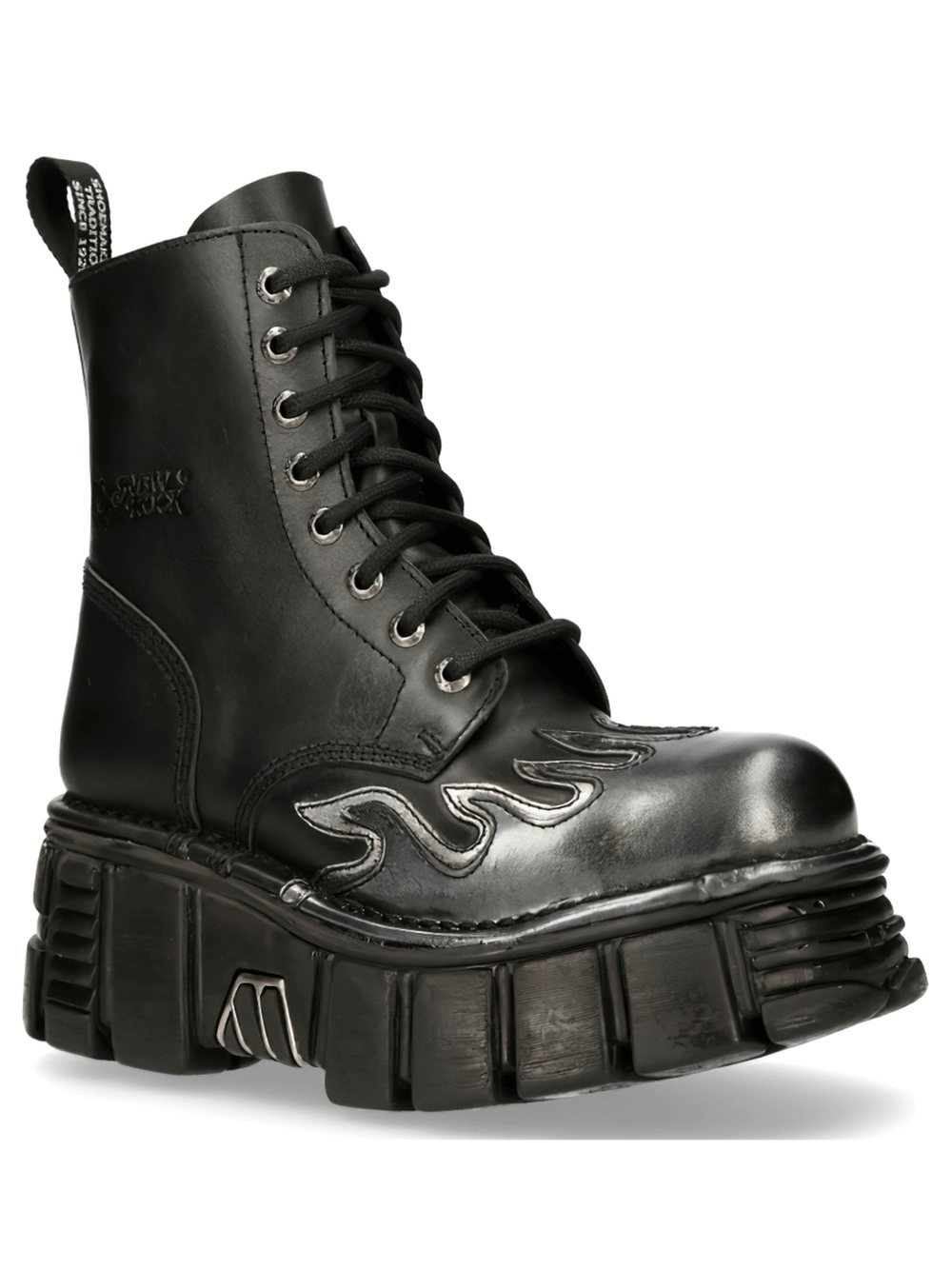 NEW ROCK Men's Military-Style Ankle Boots with Metal Accents