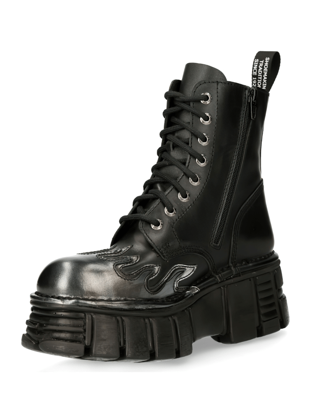 NEW ROCK Men's Military-Style Ankle Boots with Metal Accents