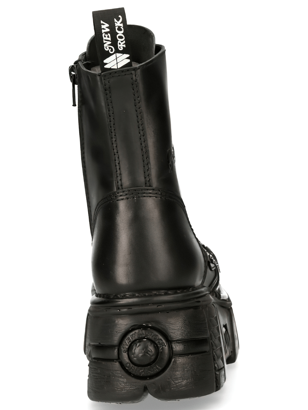 NEW ROCK Men's Military-Style Ankle Boots with Metal Accents