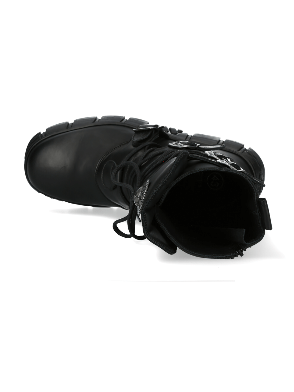 NEW ROCK Men's Platform Boots with Buckles and Metallic Emblem
