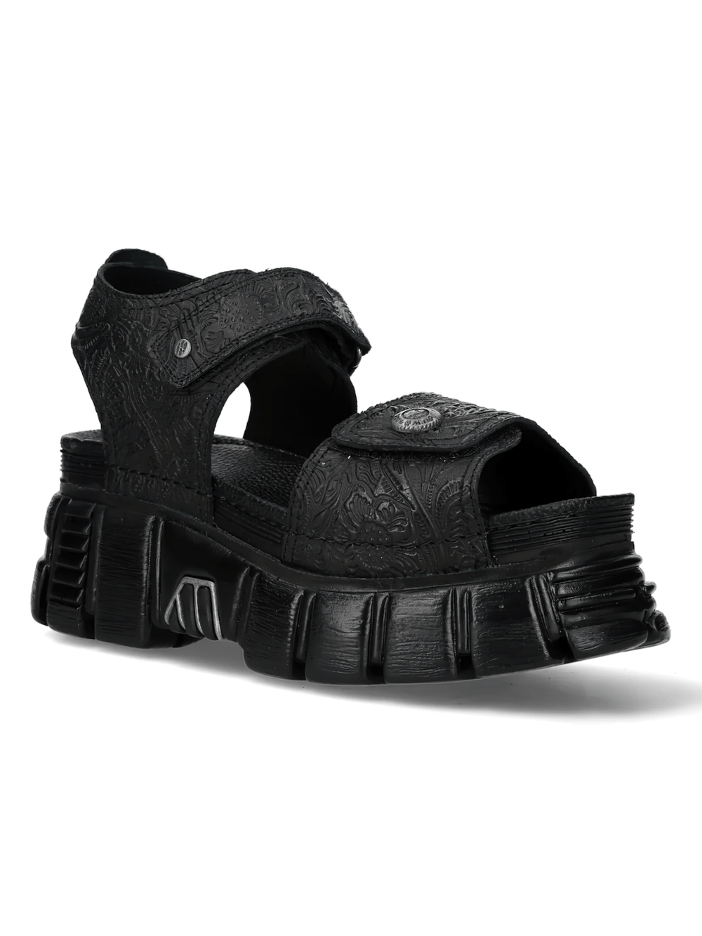 NEW ROCK Platform Sandals with Embossed Punk Strap Style